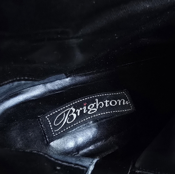 Brighton Women's Size 9.5 Tease Black Genuine Leather Knee High Heeled Boots - Picture 8 of 11